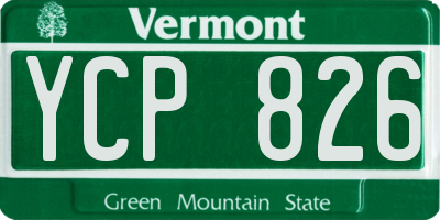 VT license plate YCP826