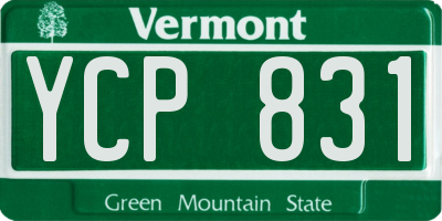 VT license plate YCP831