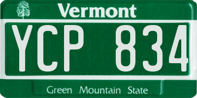 VT license plate YCP834
