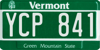 VT license plate YCP841