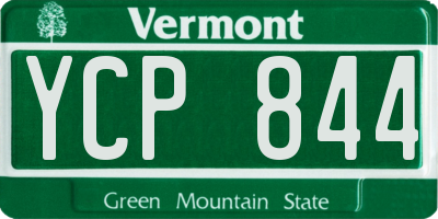 VT license plate YCP844