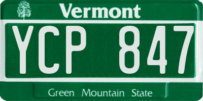 VT license plate YCP847
