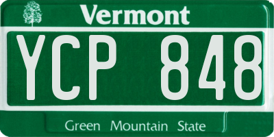 VT license plate YCP848