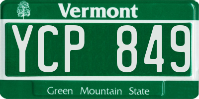 VT license plate YCP849