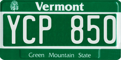 VT license plate YCP850