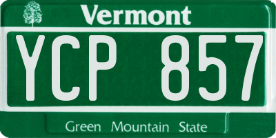 VT license plate YCP857