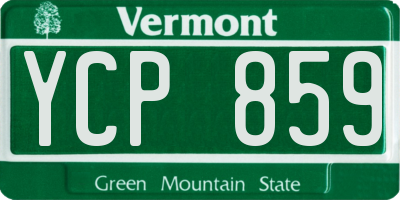VT license plate YCP859