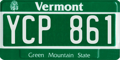 VT license plate YCP861