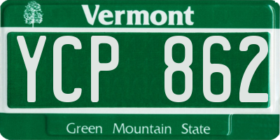 VT license plate YCP862