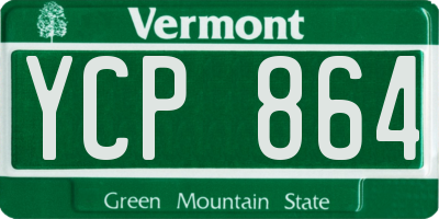 VT license plate YCP864
