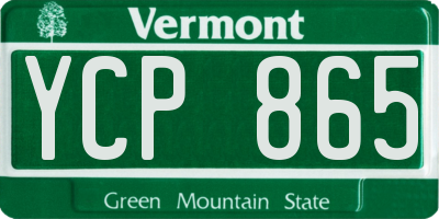 VT license plate YCP865