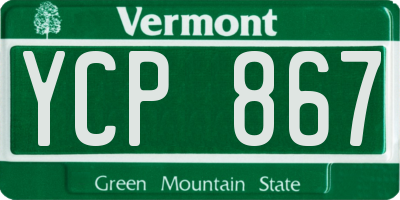 VT license plate YCP867