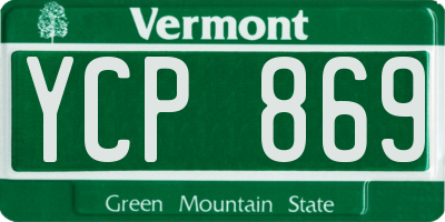 VT license plate YCP869