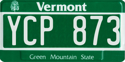 VT license plate YCP873