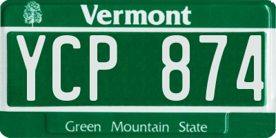 VT license plate YCP874