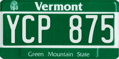 VT license plate YCP875