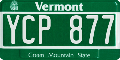 VT license plate YCP877