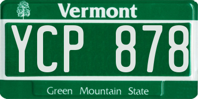 VT license plate YCP878