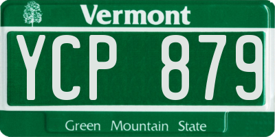VT license plate YCP879