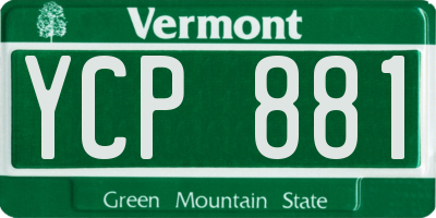 VT license plate YCP881