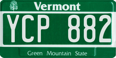 VT license plate YCP882