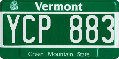VT license plate YCP883