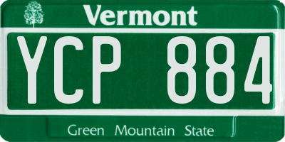 VT license plate YCP884