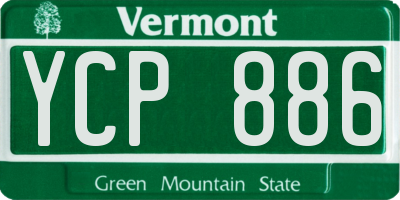 VT license plate YCP886