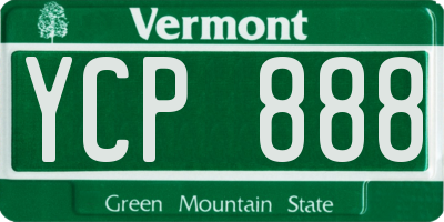 VT license plate YCP888