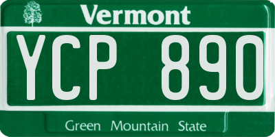VT license plate YCP890