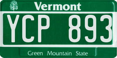 VT license plate YCP893