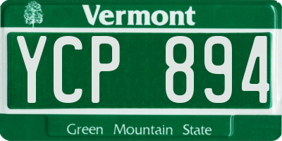VT license plate YCP894