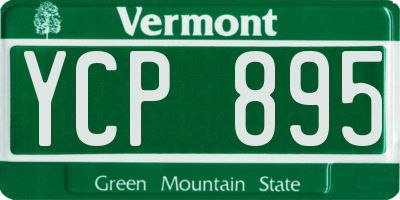 VT license plate YCP895