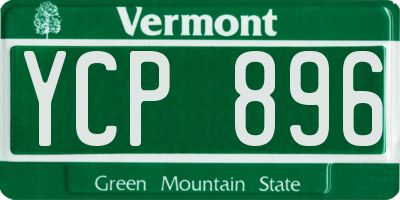 VT license plate YCP896