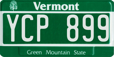 VT license plate YCP899