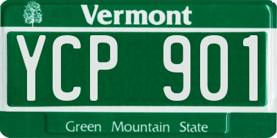 VT license plate YCP901