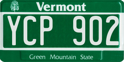 VT license plate YCP902