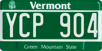 VT license plate YCP904