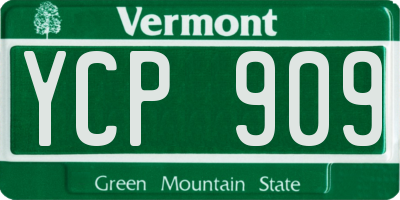 VT license plate YCP909