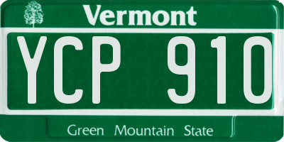 VT license plate YCP910