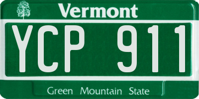 VT license plate YCP911
