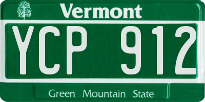 VT license plate YCP912