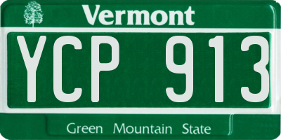 VT license plate YCP913