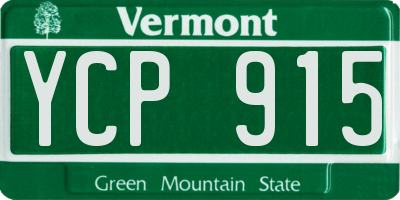 VT license plate YCP915