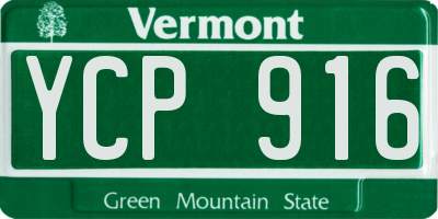 VT license plate YCP916
