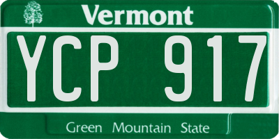 VT license plate YCP917