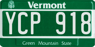 VT license plate YCP918