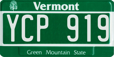 VT license plate YCP919