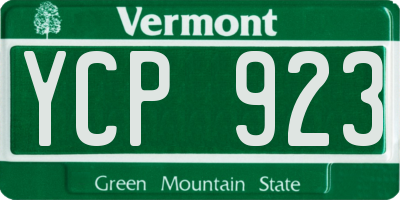 VT license plate YCP923
