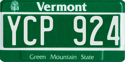 VT license plate YCP924